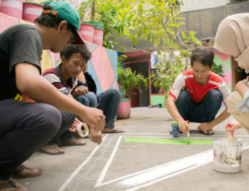 sidewalks in Sunter Jaya, Indonesia