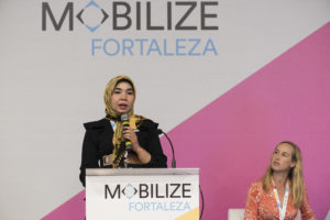 Riri Asnita, Manager of Public Works of Jakarta speaks during MOBILIZE plenary on mobilizing for the climate change emergency