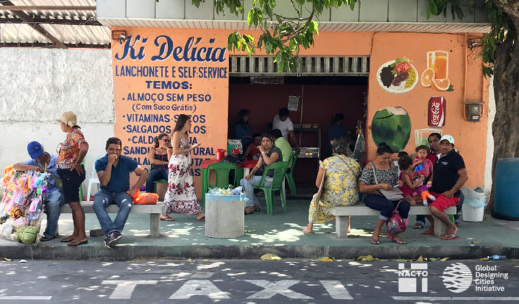 informal seating area near restaurant and hospital